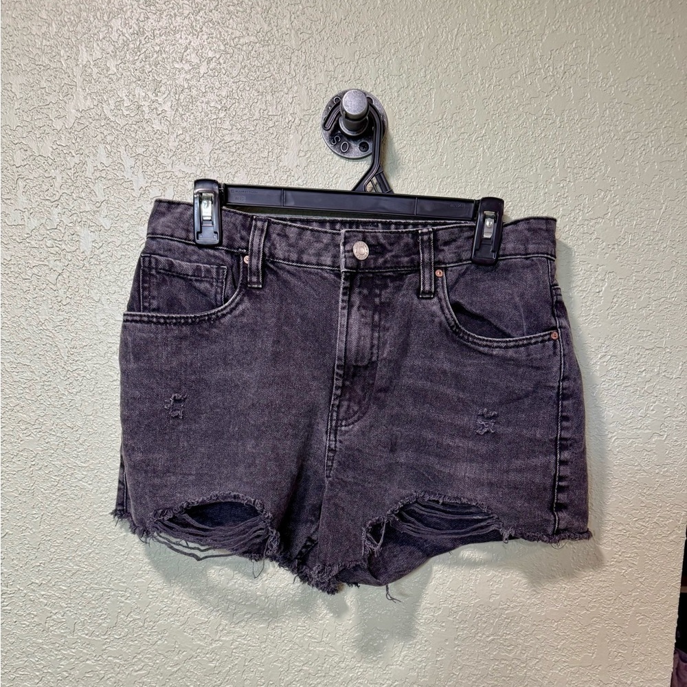 Refuge Charcoal Distressed Jean Shorts 7